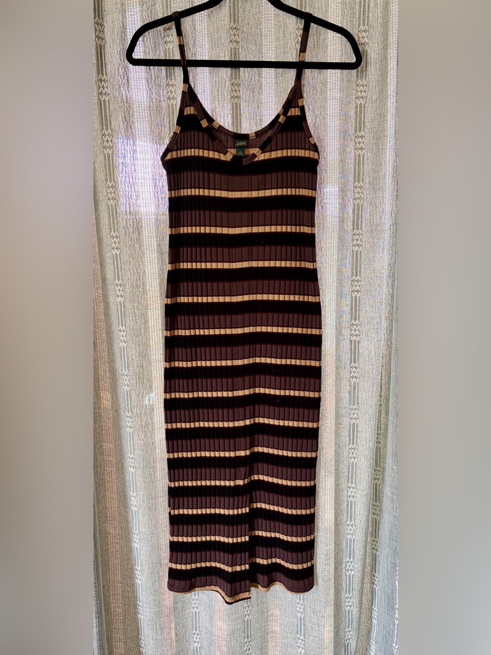 Wild Fable Striped Ribbed body con Midi Dress